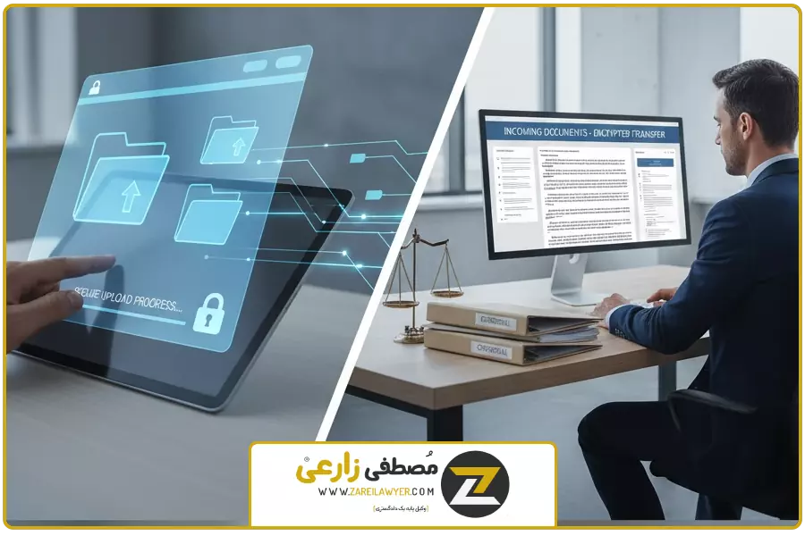 ارسال مدرک | تنظیم قرارداد آنلاین توسط وکیل