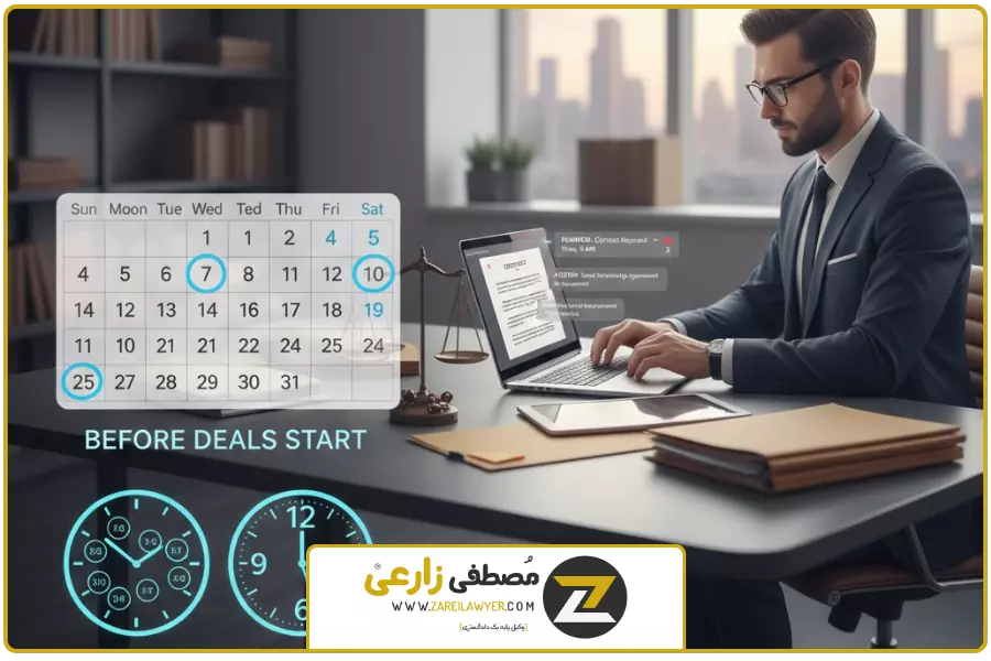 مناسب ترین زمان | تنظیم قرارداد آنلاین توسط وکیل